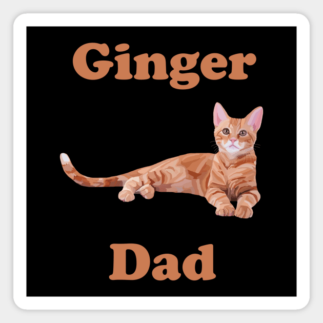 Ginger Cat Dad Magnet by Art by Deborah Camp